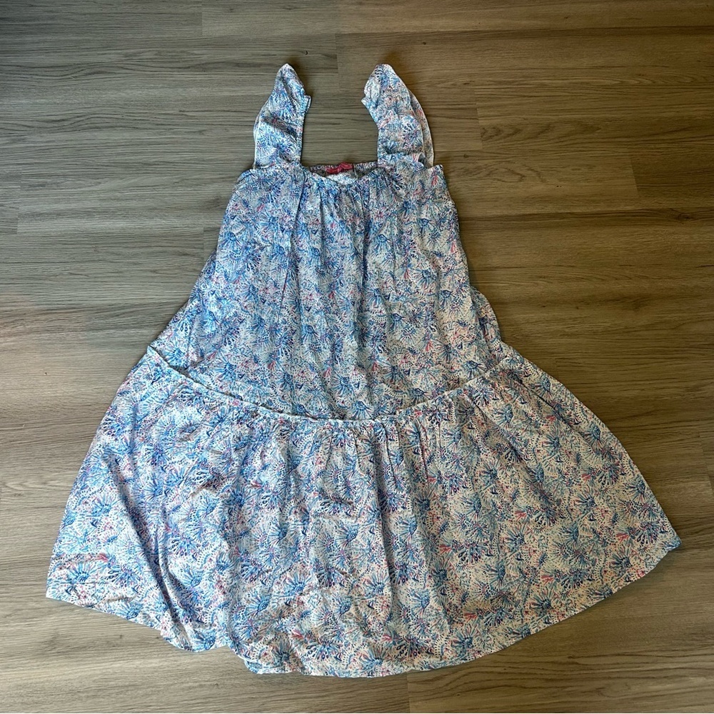 Simply Southern Floral Mdi Dress Ruffle Strap Confetti Sz. XL